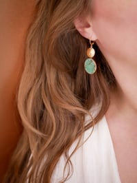 Image 4 of Boucles d'Oreilles SOLUNA Pendantes - Jaspe Africain