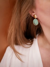 Image 2 of Boucles d'Oreilles SOLUNA Clous - Jaspe Africain