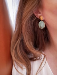 Image 4 of Boucles d'Oreilles SOLUNA Clous - Jaspe Africain