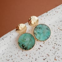 Image 1 of Boucles d'Oreilles SOLUNA Clous - Jaspe Africain