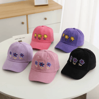 Image 1 of Floral Embroidered Cap – Ages 2–8 Years