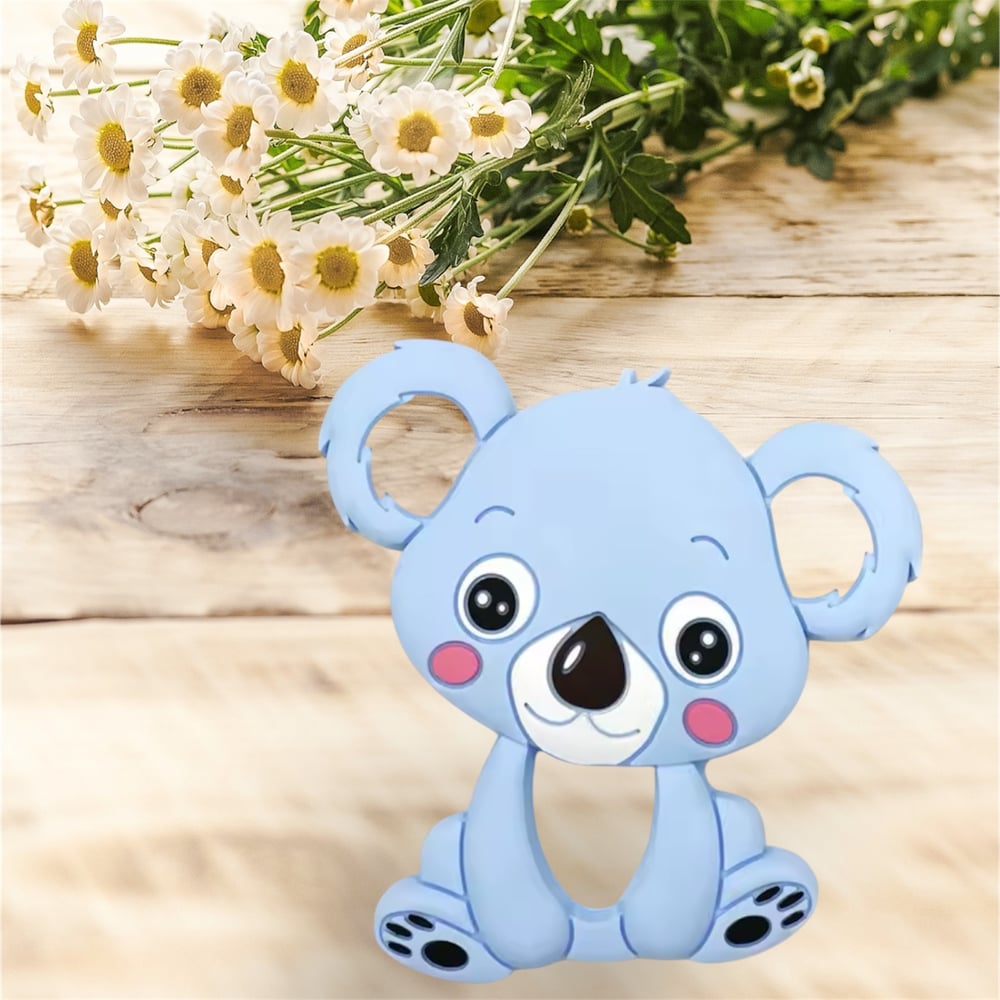 Image of Pink Koala Baby Teething Toy # BPA-Free Silicone Teether#Baby  Gum Soother