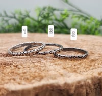 Image 1 of Hand-Hammered texture Sterling Silver Rings
