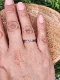 Image 4 of Hand-Hammered texture Sterling Silver Rings