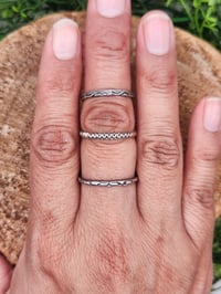 Image 5 of Hand-Hammered texture Sterling Silver Rings