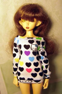 Image 4 of Handmade hello kitty sweatshirt for MINIFEE, slim 1/4 bjd doll 