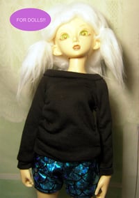 Image 1 of Handmade black sweatshirt for MINIFEE, slim 1/4 bjd doll 