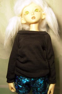 Image 2 of Handmade black sweatshirt for MINIFEE, slim 1/4 bjd doll 