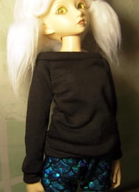 Image 3 of Handmade black sweatshirt for MINIFEE, slim 1/4 bjd doll 