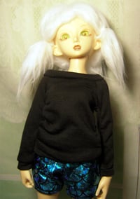 Image 4 of Handmade black sweatshirt for MINIFEE, slim 1/4 bjd doll 