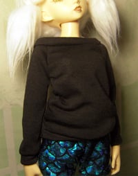 Image 5 of Handmade black sweatshirt for MINIFEE, slim 1/4 bjd doll 