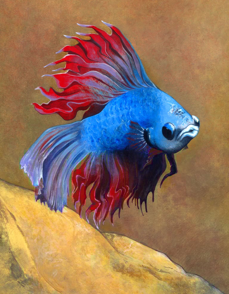 Crimson Sunset (Print) Acrylic Painting Image 2