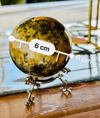 Image 2 of BUMBLEBEE JASPER SPHERE WITH CAVES 6CM