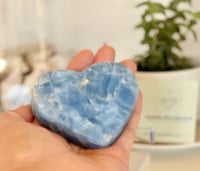 Image 1 of BLUE CALCITE HEART CARVING