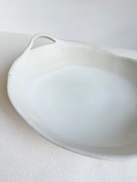 Image 2 of Stoneware Wavy Bowl with Handles in Salt White