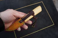 Image 1 of Wood Carving Knife-Leather "Wellies" Sheath Woodworking Whittling