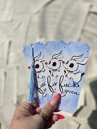 Image 1 of Zero f#cks Given | Zero | Nightmare Before Christmas | Bookmark | Tassel | Cardstock | Glossy | 2...
