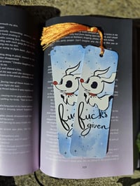 Image 2 of Zero f#cks Given | Zero | Nightmare Before Christmas | Bookmark | Tassel | Cardstock | Glossy | 2...