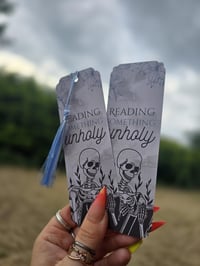 Image 7 of Reading Something Unholy Bookmark | with or without tassel | 2x6 inches | glossy | cardstock