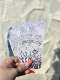 Image 8 of Reading Something Unholy Bookmark | with or without tassel | 2x6 inches | glossy | cardstock