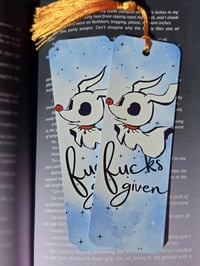 Image 8 of Zero f#cks Given | Zero | Nightmare Before Christmas | Bookmark | Tassel | Cardstock | Glossy | 2...