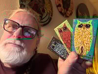 Image 2 of Kevin Seconds - Tiny Haiku Owls / 3-Piece Micro Art Set Series, Vol. 1 / #1 of 30 