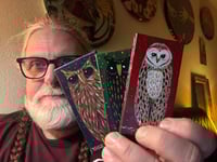 Image 2 of Kevin Seconds - Tiny Haiku Owls / 3-Piece Micro Art Set Series, Vol. 1 / #3 of 30 