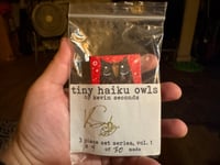 Image 1 of Kevin Seconds - Tiny Haiku Owls / 3-Piece Micro Art Set Series, Vol. 1 / #4 of 30 