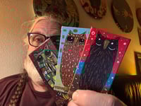 Image 2 of Kevin Seconds - Tiny Haiku Owls / 3-Piece Micro Art Set Series, Vol. 1 / #4 of 30 