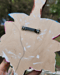 Image of Hand cut dagger wood painting with flower 