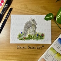 Image 2 of Armadillo in Wildflowers Watercolor Giclée Print 