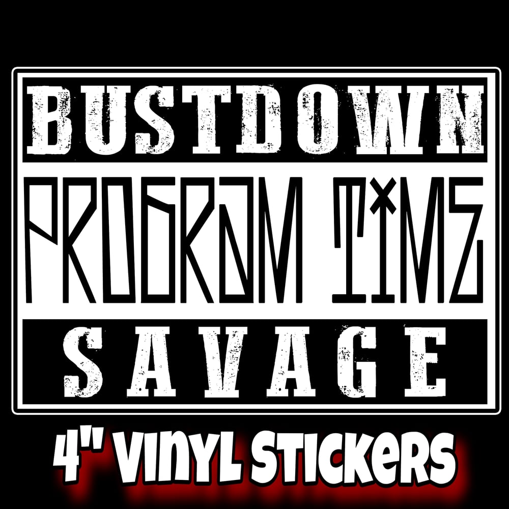Program Time Bustdown Savage "4 Vinyl Stickers 