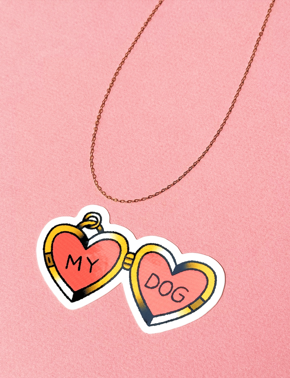 Image of Dog Heart Locket Sticker
