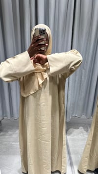 Linen Abaya (Yellow/ Beige)