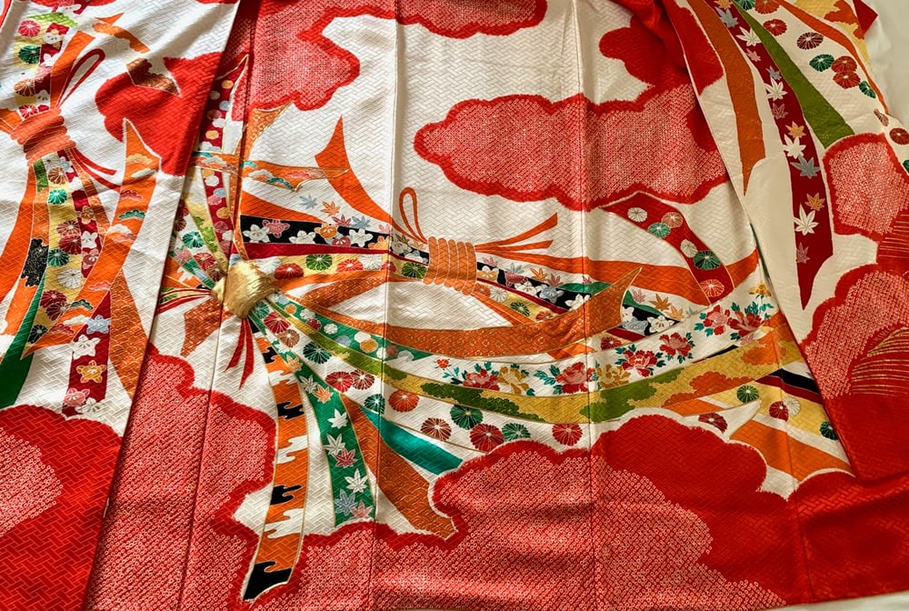 Image of Red and White Full Skirt