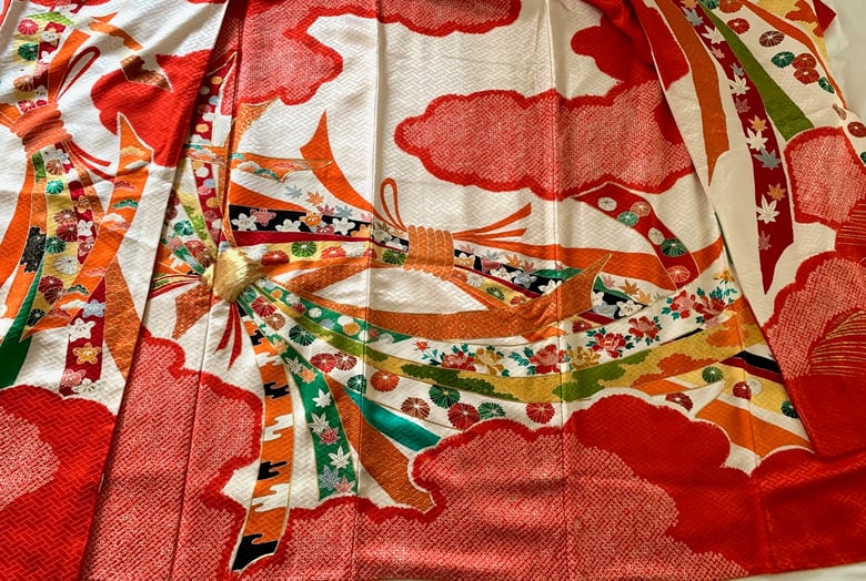 Image of Red and White Full Skirt