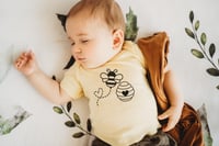 Image 1 of Honey Bee Baby Top Neutral Butter Yellow Boys Girls Toddler Shirt