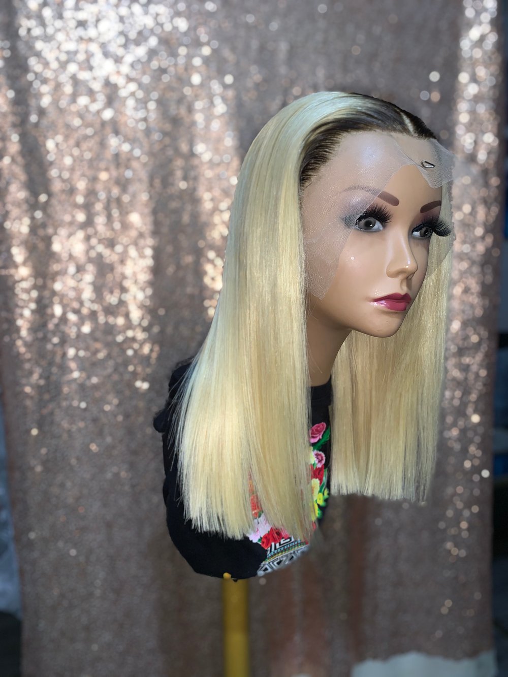 Image of 14 Inch HD 613 Straight Lace Frontal Wig