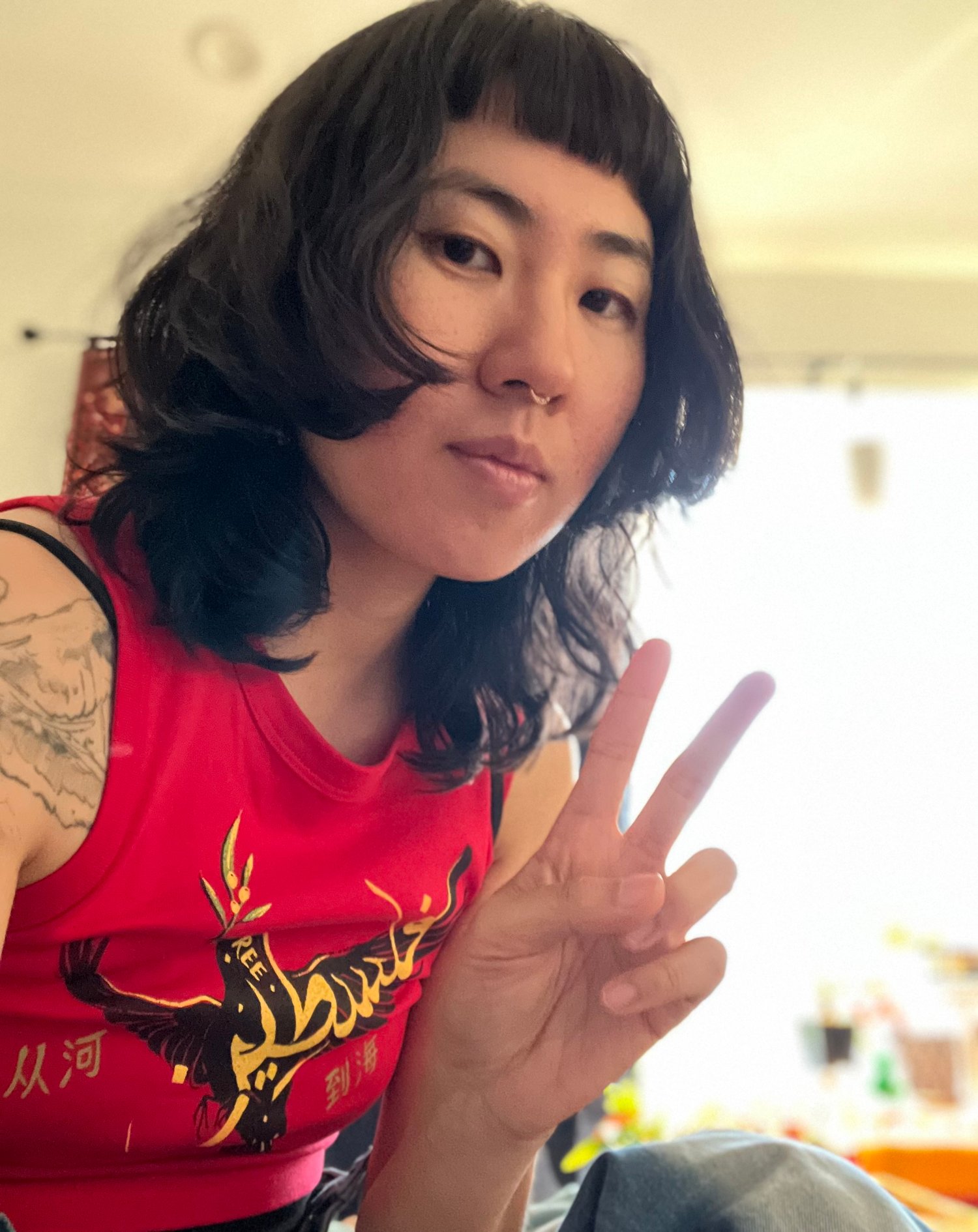 Image of Free Falasteen red crop top