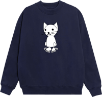 navy cat crewneck