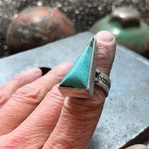 Image of Triangle Turquoise Ring size 7 1/4