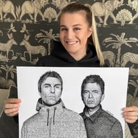 Liam & Noel Gallagher original drawing 