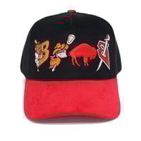 Image 1 of BLACK/RED SNAPBACK