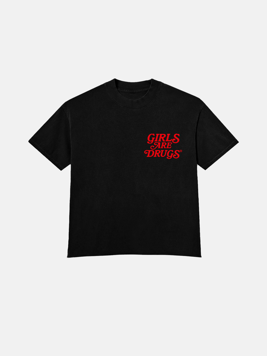 Image of GIRLS ARE DRUGS® TEE - BLACK / RED