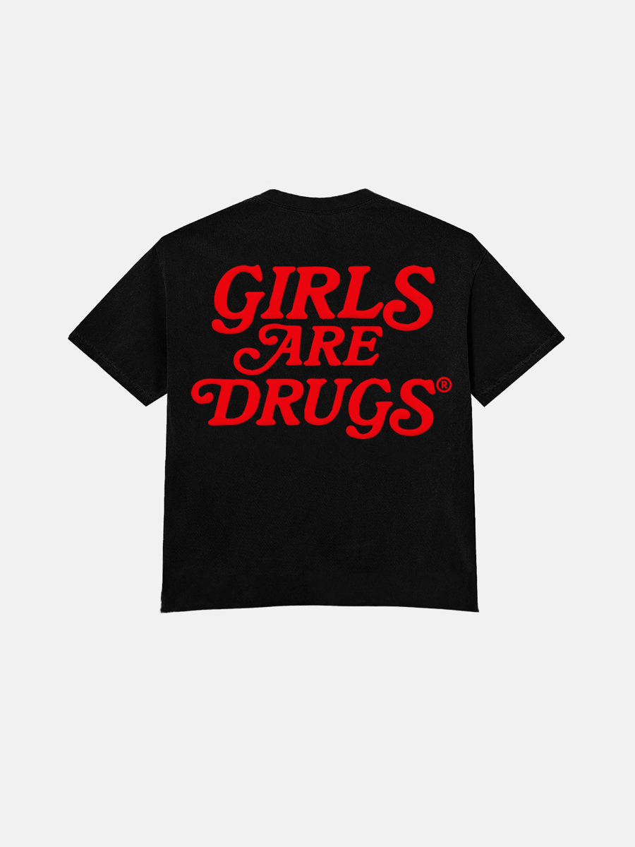 Image of GIRLS ARE DRUGS® TEE - BLACK / RED