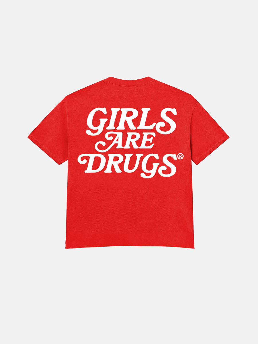 Image of GIRLS ARE DRUGS® TEE - RED / WHITE 