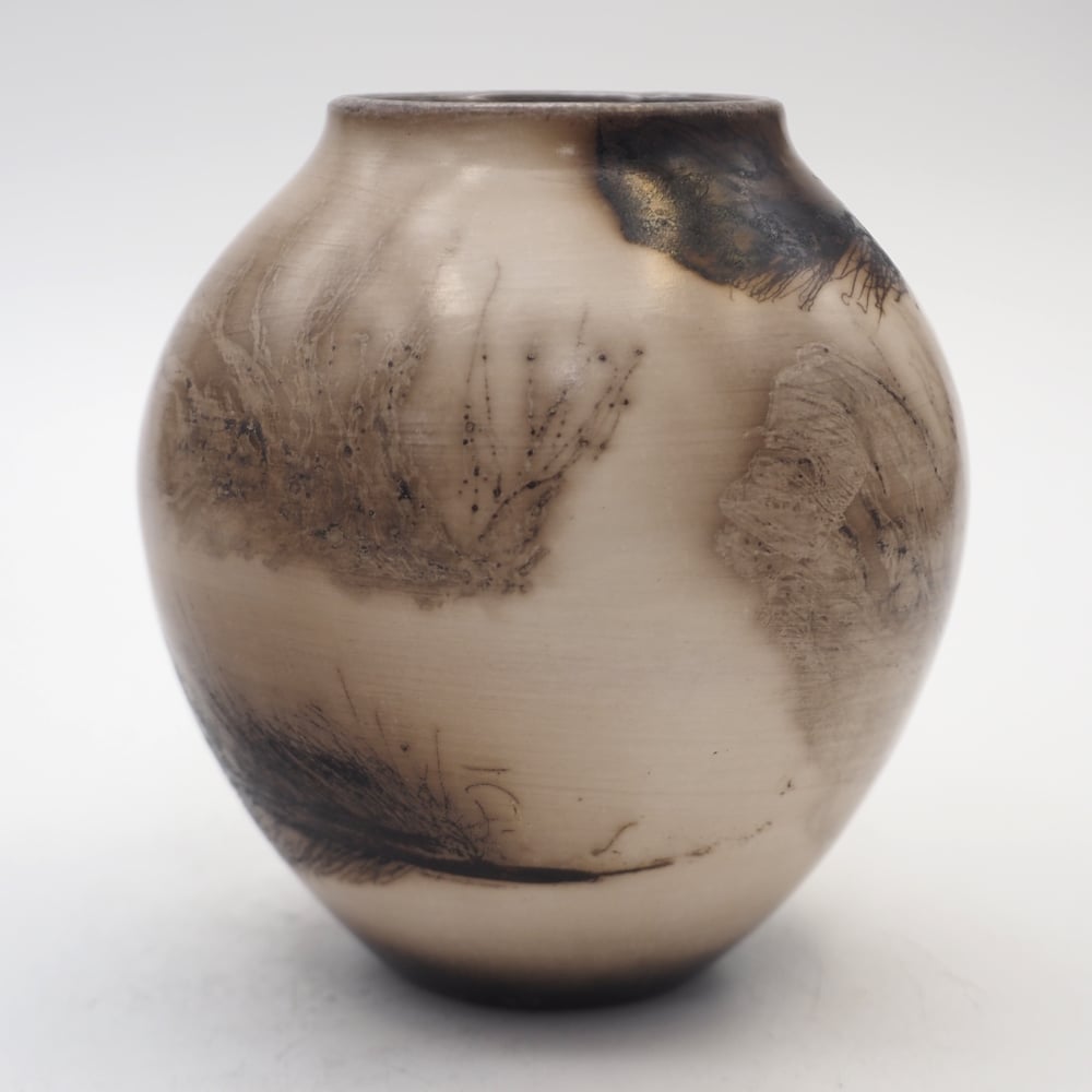 Image of Ghost Feather Raku Pot 006