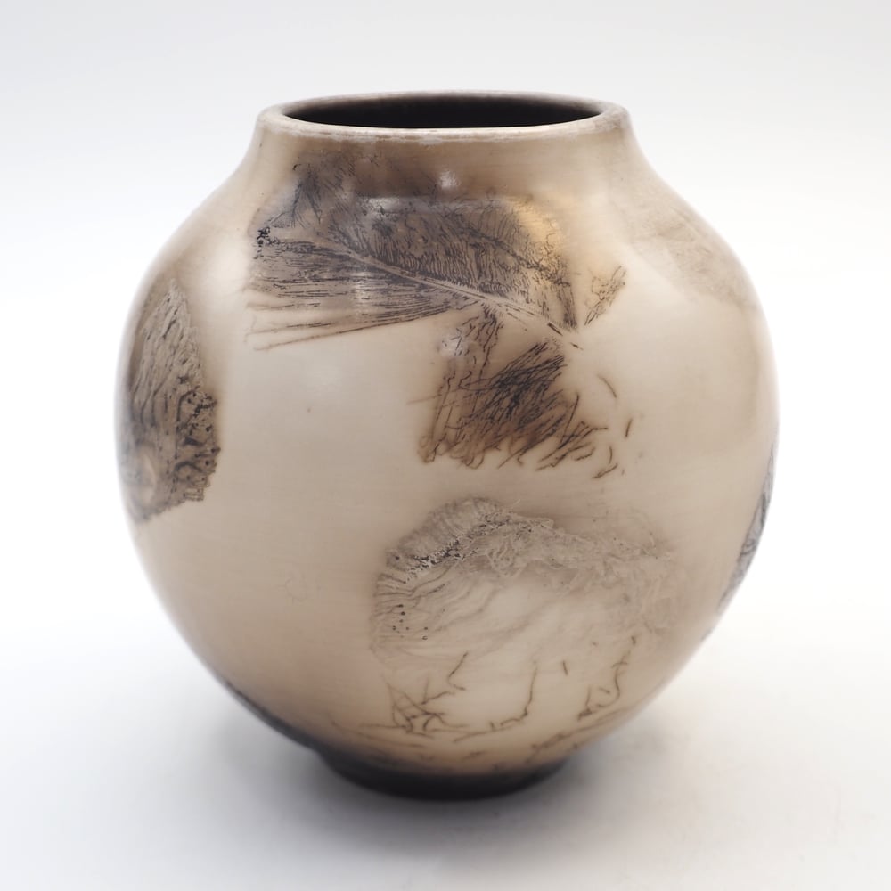 Image of Ghost Feather Raku Pot 007