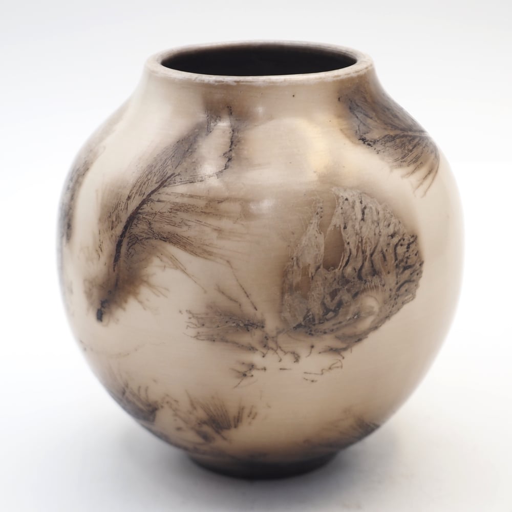 Image of Ghost Feather Raku Pot 007