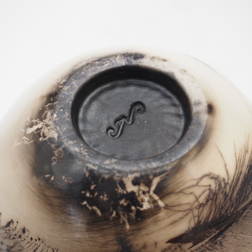 Image of Ghost Feather Raku Pot 008